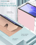 MoKo Tablet Case Compatible with Galaxy Tab A7 2020, Slim Cover Shell Case with Auto-Wake/Sleep & Multi-Angle Stand Fit Samsung Galaxy Tab A7 10.4 Inch 2020 Model (SM-T500/505/507), Rose Gold