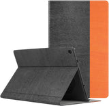 MoKo Case for All-New Fire HD 10 Tablet (7th / 9th Generation, 2017/2019 Release) - Lightweight Stand Folio Shockproof Cover Protector with Auto Wake/Sleep for Fire HD 10.1 Inch, Dark Gray & Orange