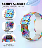 MoKo 2PACK Band Compatible with Garmin Vivofit JR 3 Tracker, Soft Silicone Printing Pattern Adjustable Replacement Strap Fits 5.1-7.5in Wristband Bracelet, Painting & Starry Sky