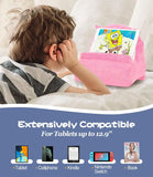 MoKo Tablet Pillow Holder for Kids, Owl Shape Soft Pillow Cushion for Book Rest, Bed Tablet Pillow for Xmas Gift, Reading, E-Reader, Fit with iPad 9, iPad Mini 6, Air 3/ Pro 11,Galaxy Tab, Pink&White