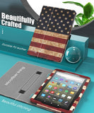 MoKo Case Fits Kindle Fire HD 8 & 8 Plus Tablet (10th Generation, 2020 Release),Slim Folding Stand Cover with Auto Wake/Sleep - US Flag