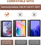 MoKo Case Fits Samsung Galaxy Tab A7 Lite 8.7 Inch SM-T225/T220/T227, Slim Lightweight Smart Case Trifold Stand Case with Soft TPU Translucent Frosted Back Shell for Galaxy Tab A7 Lite - Taro Purple