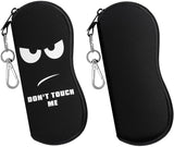 MoKo Sunglasses Soft Case 2 Pack, Ultra Light Portable Neoprene Zipper Glasses Case, Eyeglass Safety Pouch Box with Belt Clip