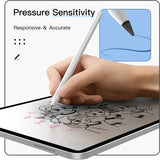 MoKo 2 Pack Replacement Pencil Tips for Apple Pencil 1st Gen and 2nd Generation, Noiseless No Wear Out Fine Point Precise Control Pen Like Nibs, Clear White & Black (0.47inch)