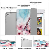 MoKo Case Fit New iPad Mini 5 2019/Mini 4 2015 (5th/4th Generation 7.9 inch), Slim Lightweight Smart Shell Stand Cover with Translucent Frosted Back Protector, with Auto Wake/Sleep,Peach Blossom