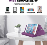 MoKo Tablet Pillow Stand, Pillow Lap Holder for iPad Tablet up to 11" for Xmas Gift, eReaders, Fit iPad 9 10.2", iPad Mini 6 8.3", iPad Pro 11/10.5/9.7, Air 4 Mini 5, Galaxy Tab S6/S7, Grape Purple