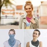 MoKo Scarf Mask Bandana with Ear Loops 3 Pack, Neck Gaiter Balaclava with Filter Pocket Face Mask for Outdoor for Women Men