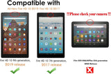 MoKo Case for All-New Fire HD 10 Tablet (7th / 9th Generation, 2017/2019 Release) - Lightweight Stand Folio Shockproof Cover Protector with Auto Wake/Sleep for Fire HD 10.1 Inch, Dark Gray & Orange