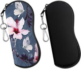 MoKo Sunglasses Soft Case 2 Pack, Ultra Light Portable Neoprene Zipper Glasses Case, Eyeglass Safety Pouch Box with Belt Clip