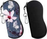 MoKo Sunglasses Soft Case 2 Pack, Ultra Light Portable Neoprene Zipper Glasses Case, Eyeglass Safety Pouch Box with Belt Clip