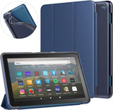 MoKo Case Fits Kindle Fire HD 8 & 8 Plus Tablet (10th Generation, 2020 Release), Soft TPU Translucent Frosted Back Cover Slim Smart Shell, Auto Wake/Sleep - Indigo