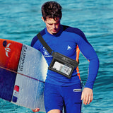 MoKo Floating Waterproof Phone Waist Pouch, Waterproof Fanny Pack Dry Bag for iPhone 13/12/11 Pro Max, Galaxy S21 Ultra/S9/Note 10 Plus, Black
