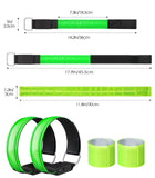 MoKo Running Light for Runners 2Pack Rechargeable with 3 Light Modes, High Visibility LED Wrist Arm Ankle Light Up Bands for Running Night Walking Reflector Gear with Reflective Slap Bands