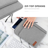 MoKo Sleeve Bag for 13.3 Inch Laptop, Carrying Pouch Sleeve Case with Pocket Fits MacBook Pro 13" M2/M1 Pro/M1 Max 14.2 2022-2021, MacBook Air 13.6" M2 2022, Tab S8+ 12.4",Surface Pro 8, Ligh Gray