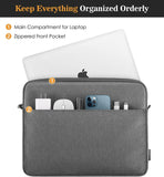 MoKo 13.3 Inch Laptop Sleeve Case, Fits with MacBook Pro 13 M2/M1 Pro/M1 Max 14.2 2022-2021, MacBook Air 13.6" M2 2022/Air/Pro 13.3", Tab S8+ 12.4", Polyester Bag with Small Case/Pocket, Gray