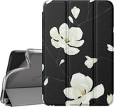 MoKo Case Fits Amazon All-New Kindle Fire 7 Tablet (2022 Release-12th Generation) Latest Model 7", Soft TPU Translucent Frosted Back Cover Multi-Angle Smart Shell, Almond Blossom