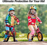 MoKo Kids Protective Gear Set, Knee Pads for Kids Elbow Guards Wrist Pads for Skateboarding Inline Roller Skating Wrist & Elbow Pads for Bicycle Scooter for Toddler Boys Girls