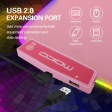 MoKo RGB Gaming Mouse Pad, Large Extended Glowing Led Mousepad with 15 Lighting Modes and USB 2.0 Port, Non-Slip Rubber Base Computer Keyboard Pad Mat for Gamer, 32.09 x 12 x 0.16 Inch - Cherry Pink