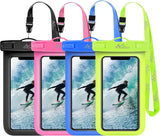 MoKo Waterproof Phone Pouch Holder [4 Pack], Underwater Phone Case Dry Bag with Lanyard Compatible with iPhone 13/13 Pro Max/iPhone 12/12 Pro Max/11 Pro Max, X/Xr/Xs Max/SE 3, Samsung S21/S10/S9,