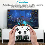 MoKo Xbox One Mini Green Backlight Keyboard 2.4G Receiver Wireless Chatpad Message Game Keyboard Keypad with Headset/Audio Jack for Xbox One/Xbox One S/Xbox One Elite/2/Xbox Series X/S, White