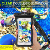MoKo Waterproof Phone Pouch Holder [2 Pack], Underwater Phone Case Dry Bag with Lanyard Compatible with iPhone 13/13 Pro Max/iPhone 12/12 Pro Max/11 Pro Max,X/Xr/Xs Max/SE 3,Samsung S21/S10/S9/S8 Plus