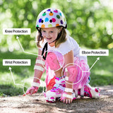 MoKo Kids Protective Gear Set, Knee Pads for Kids Elbow Guards Wrist Pads for Skateboarding Inline Roller Skating Wrist & Elbow Pads for Bicycle Scooter for Toddler Boys Girls