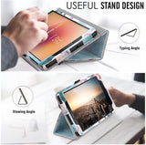 MoKo Samsung Galaxy Tab A (2017, 8.0") Case - Slim Folding Stand Cover Case with Built-in Handle Strap & Auto Wake/Sleep for Galaxy Tab A 8" 2017 Tablet (NOT FIT 2015 Tab A 8.0), Peach Blossom