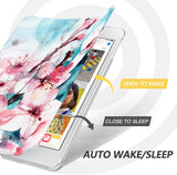 MoKo Case Fit New iPad Mini 5 2019/Mini 4 2015 (5th/4th Generation 7.9 inch), Slim Lightweight Smart Shell Stand Cover with Translucent Frosted Back Protector, with Auto Wake/Sleep,Peach Blossom
