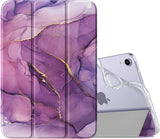 MoKo Case Fit New iPad Mini 6 2021 (6th Generation 8.3 inch), Soft TPU Translucent Frosted Back Cover Slim Smart Shell Stand Folio Case for iPad Mini, Auto Wake/Sleep, Green Dinosaur on Blue