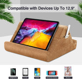 MoKo Tablet Pillow Holder, Pillow for iPad Multi-Angle Soft Tablet Stand Up to 12.9" for Xmas Gift, eReader, Fit for iPad 9, iPad Mini 6, iPad Pro 11/12.9 4/5th Gen,Galaxy Tab S6/S7, Khaki