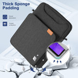 MoKo 9-11 Tablet Shoulder Sleeve Bag, Fits iPad Pro 11 2021-2018, iPad 10.2, iPad Air 4 10.9, iPad 9.7, Surface Go 3/2, Galaxy Tab A 10.1, Polyester Bag with Concealed Hand Strap, Black & Gray