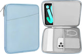 MoKo 8-9 Inch Tablet Sleeve, Fits iPad Mini 6 5/4/3/2/1, Galaxy Tab A7 Lite 8.7/Tab A 8.0/Tab A 8.4, Tab 8.0,Protective Bag Carrying Case with Slanted Pocket, Misty Blue