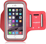 MoKo Phone Armband, Water Resistant Running Armband with Key Holder Adjustable Band Compatible with iPhone 11, 11 Pro Max, Xs Max, Xr, 8 Plus, 7 Plus, 6s Plus, 6 Plus for Walking Fitness, Light Blue