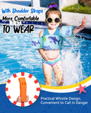 MoKo Swim Vest Arm Bands for Kids, Swimming Arm Floaties with Whistle Inflatable Floater Tube Water Wings with Shoulder Harness Sea Pool Water Supply Children Swim Training Equipment