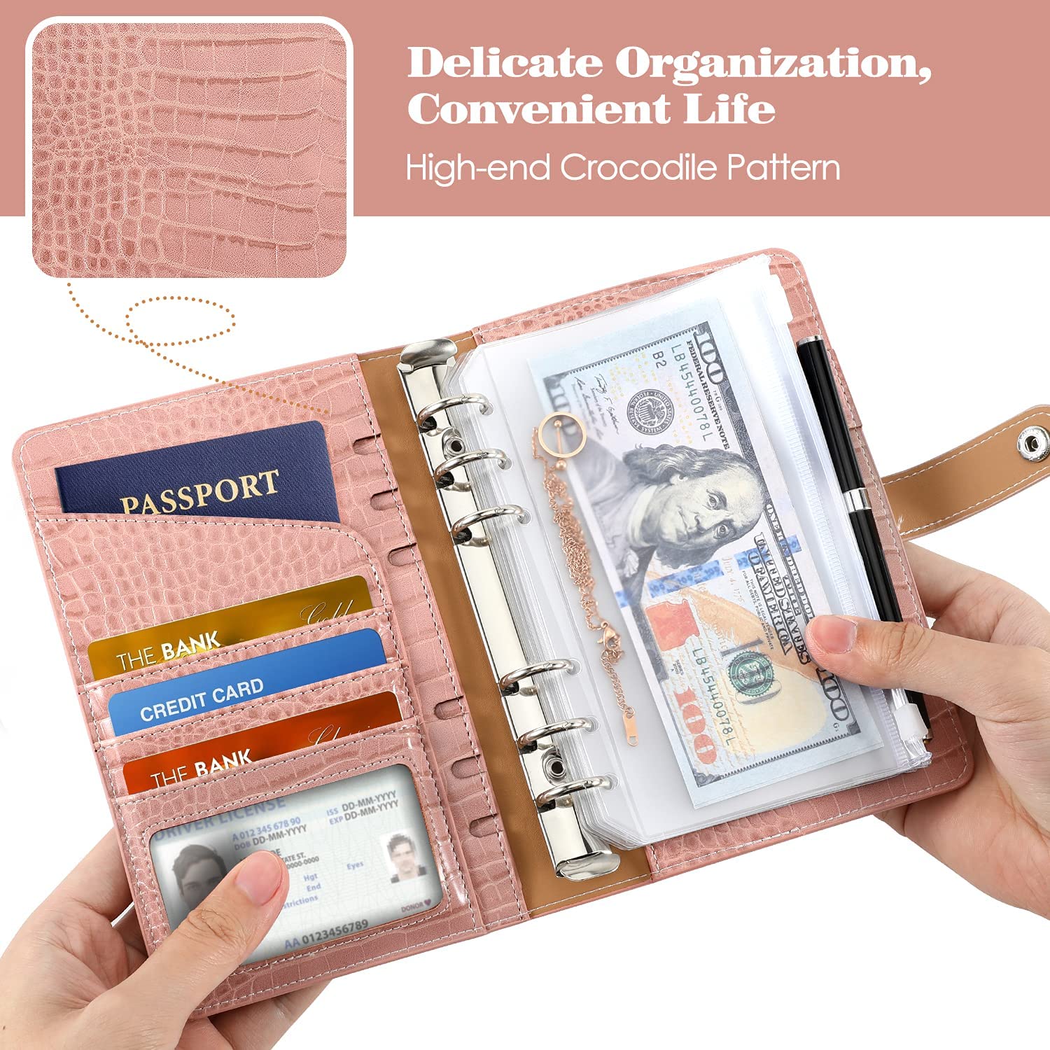 MoKo Budget Binder with Zipper Envelopes, A6 Binder Notebook PU Leathe Mokodirect MoKo Budget Binder with Zipper Envelopes, A6 Binder Notebook PU Leathe Mokodirect