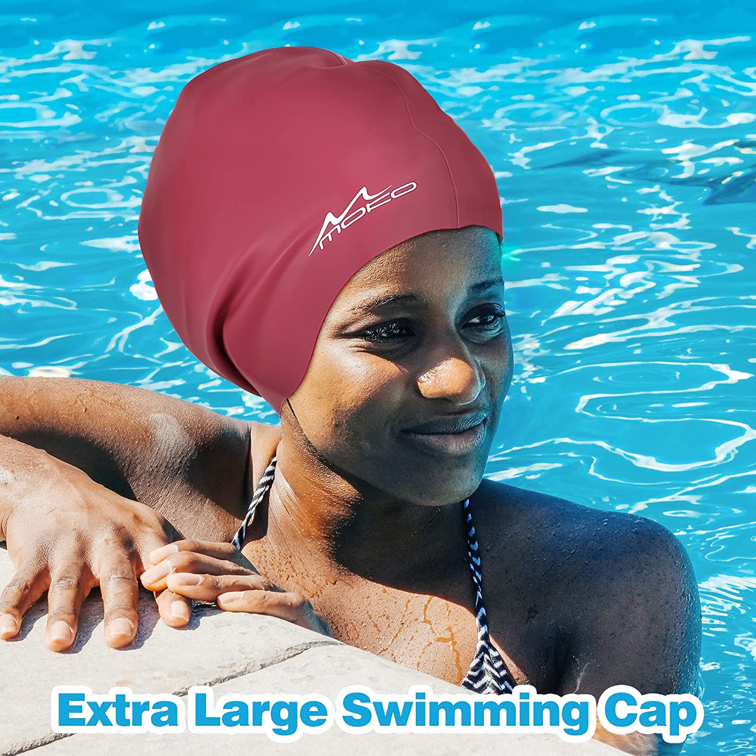 MoKo Swimming Cap for Long Thick Hair, Waterproof Silicone Swim Hat fo –  Mokodirect