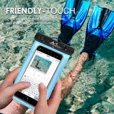 MoKo Waterproof Phone Pouch, Underwater Cellphone Case Dry Bag with Lanyard Armband Compatible with iPhone 11/11 Pro Max, X/Xs/Xr/Xs Max/SE 3, 8/7/6 Plus, Samsung S10/S9/S8 Plus, A10E,Note 10,SkyBlue