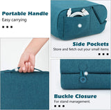 MoKo Tablet Pillow Holder, Foldable Soft Pillow Tablet Stand Up to 12.9", Sofa Throw Pillow for Xmas Gift, Fit for iPad 9 2021, iPad Mini 6, iPad Pro 12.9(5th Gen)/11,Galaxy Tab S7, Peacock Blue