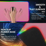 MoKo RGB Gaming Mouse Pad, Large Extended Glowing Led Mousepad with 15 Lighting Modes and USB 2.0 Port, Non-Slip Rubber Base Computer Keyboard Pad Mat for Gamer, 32.09 x 12 x 0.16 Inch - Cherry Pink