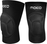 MoKo Knee Brace Support, Protective Volleyball Knee Pads, Professional Thick Sponge Compression Knee Sleeves for Dance Arthritis Joint Pain Relief Injury Recovery, Fit Men Women Youth, 1 Pair, Black