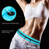 MoKo Sports Running Belt, Outdoor Dual Pouch Sweatproof Reflective Slim Waist Pack, Fitness Workout Belt Fanny Pack Compatible with iPhone 12/12 Pro/12 Mini, iPhone 11 Pro Max/Xs, Galaxy S21