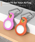 MoKo Ring Case for AirTag 2021, 2-Pack TPU Shockproof AirTag Case with Carabiner, Safety Anti-Lost and Scratch-Resistant Cover Case for AirTag Tracker on Pet Collar, Car Keys, Bags, Pink & Orange