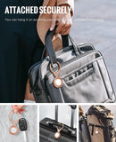 MoKo Metal Case for AirTag 2021, Foldable Shockproof Tough Aluminum Alloy Tracker Holder with Key Ring, Easy Carry AirTag Cover for Car Keys, Outdoor Backpacks, Tablet Liner Bags, Rose Gold