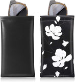 MoKo Glasses Case (2 Pack), Portable Leather Soft Sunglasses Case for Women Men