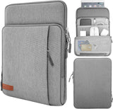 MoKo 9-11 Inch Tablet Sleeve Bag Carrying Case with Storage Pockets Fits iPad air 5 10.9" 2022, iPad Pro 11 2021/2020, iPad 9/8/7th Gen 10.2, iPad Air 4 10.9, Tab A 10.1, Tab S8 11", Blue Flowers