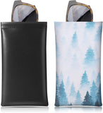 MoKo Glasses Case (2 Pack), Portable Leather Soft Sunglasses Case for Women Men