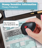 MoKo Security Stamp Identity Protection Roller with Built-in Plastic Art Knife, Refillable Self Inking Private & Confidential Stamp Roller for Personal Information Blackout, Pack of 2, Black & White