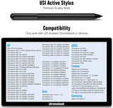 MoKo USI Stylus Pen for Chromebook with 4096 Levels Pressure, Palm Rejection Digital Pen fit Chromebook Duet, HP Chromebook x360 14c/12b, HP Chromebook Flip C436/C536/CX5/CM5, Galaxy Chromebook, Black