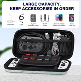 MoKo Carrying Case for Nintendo Switch OLED Model 2021/Nintendo Switch, Hard Shell Portable Travel Carry Case w/10 Game Card Slots Compatible with Nintendo Switch Console & Accessories, Marble Green