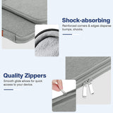 MoKo 15.6 Inch Laptop Sleeve Fits MacBook Pro M1 Pro/M1 Max 16.2 2021 MacBook Pro 16”/15.4", Surface Book 15”, Chromebook, Protective Computer Carrying Bag Handle Pouch with Pocket, Light Gray